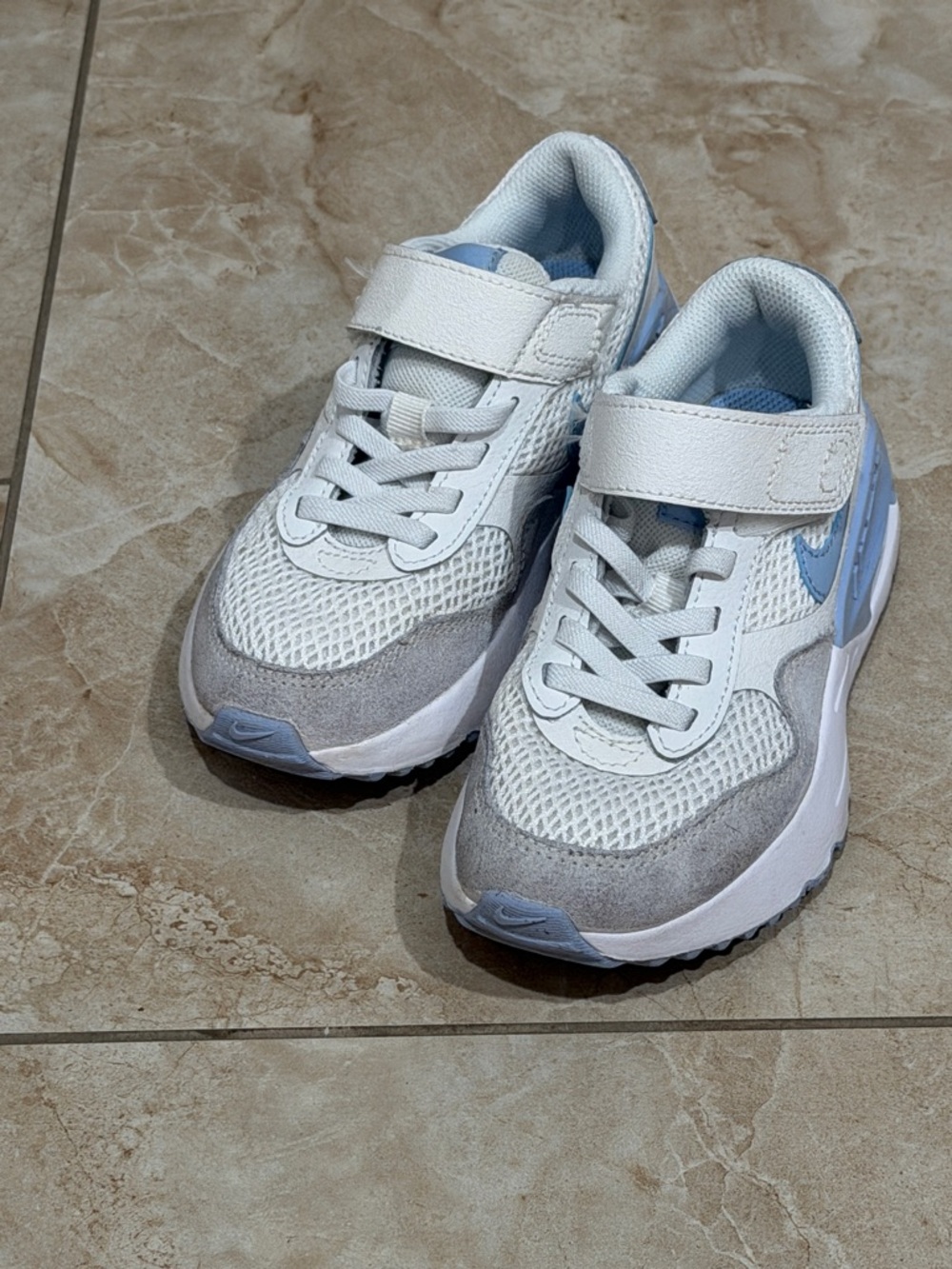 Nike Air Max SYSTM "Summit White/Cobalt Bliss/White" Preschool Girls' Shoe